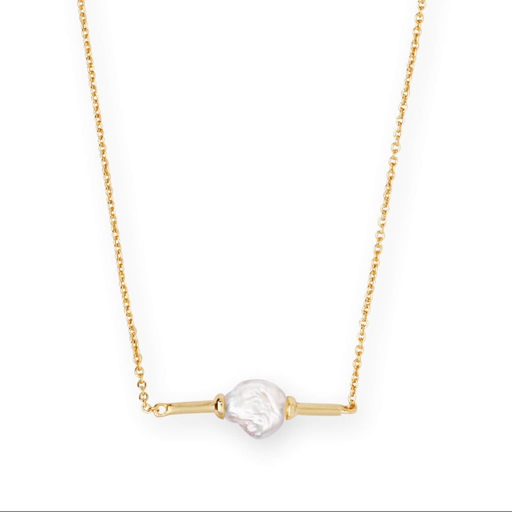 Kendra Scott Emberly Gold Pearl Necklace